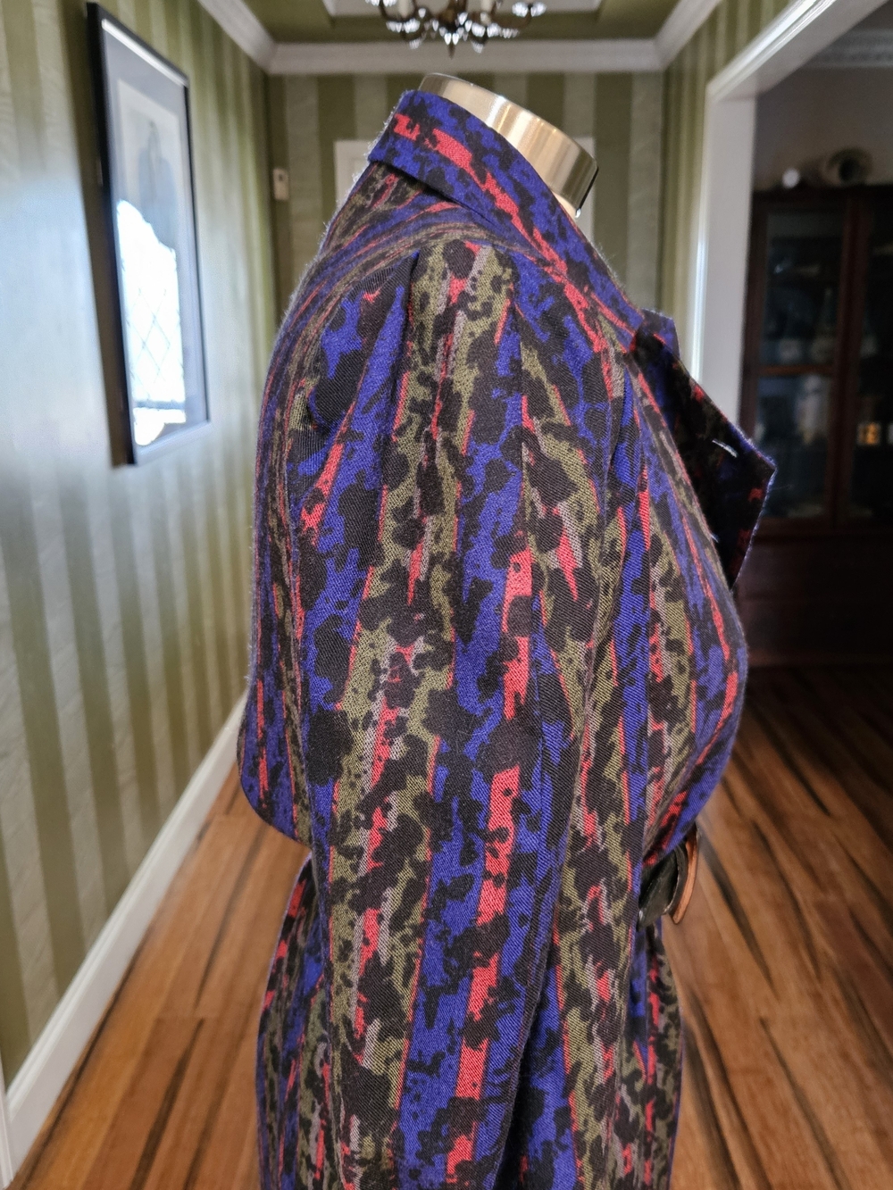 Lanvin Black Dress with Purple and Red Stripe Pattern Size 38 4/6 - Picture 5 of 6